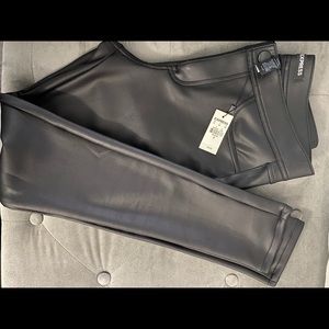 Faux leather black pants
